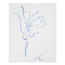 Blauwe lijn, serie "Eenvoudige tags" Perfect Poster
