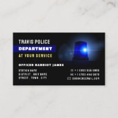 Blauwe lijn & Siren, politieagent, rechtshandhavin Visitekaartje (Voorkant)