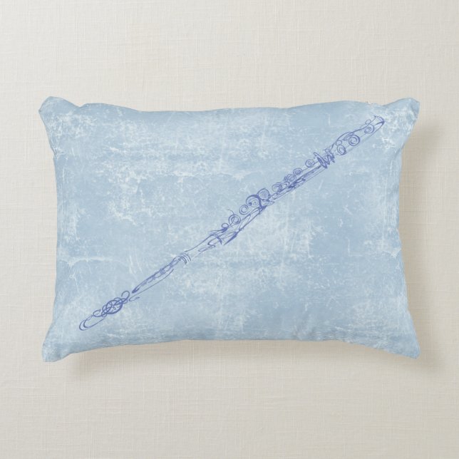 Blauwe lijn Tekening gestructureerd effect achterg Decoratief Kussen (Voorkant)