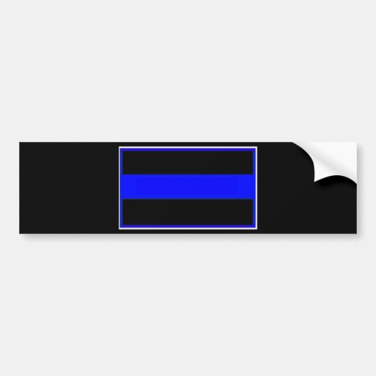 blauwe lijn van politie bumpersticker (Voorkant)