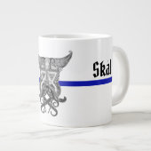 Blauwe lijn Viking met waarschuwing mok (Voorkant rechts)