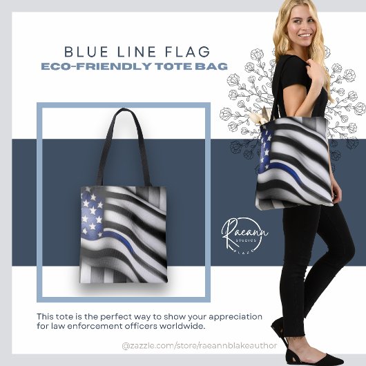 Blauwe Lijn Vlag Boodschappentas Tote Bag