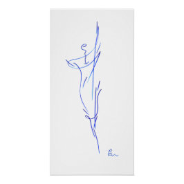 Blauwe lijnen 3, serie "Eenvoudige lijnen" Perfect Poster