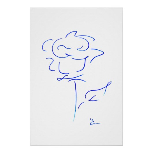 Blauwe lijnen 4 perfect poster (Voorkant)