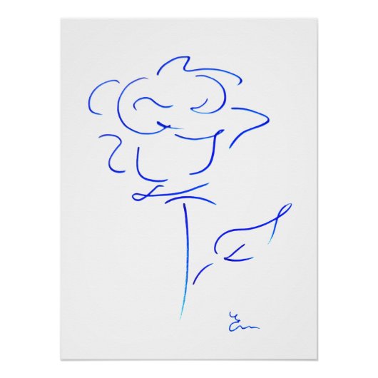 Blauwe lijnen 4 perfect poster (Voorkant)