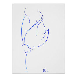 Blauwe lijnen 6 perfect poster