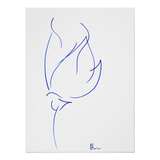 Blauwe lijnen 6 perfect poster (Voorkant)