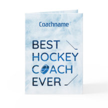 Blauwe lijnen - Beste hockeycoach ooit bedankkaart