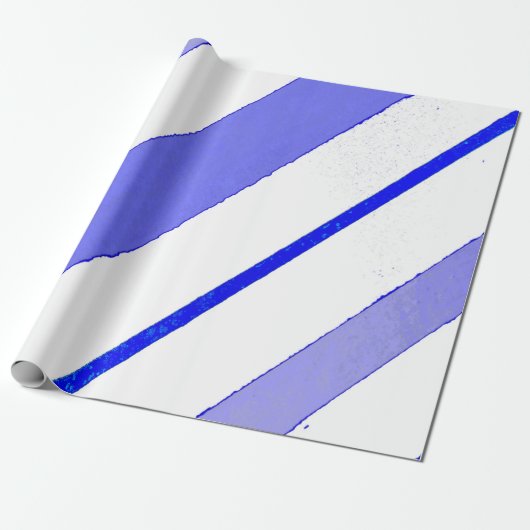Blauwe lijnen cadeaupapier (Uitgerold)