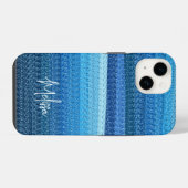 Blauwe lijnen iPhone hoesje (Achterkant horizontaal)