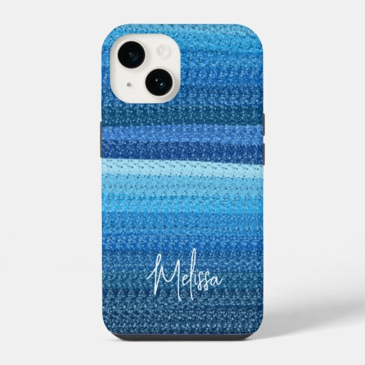 Blauwe lijnen iPhone hoesje (Achterkant)