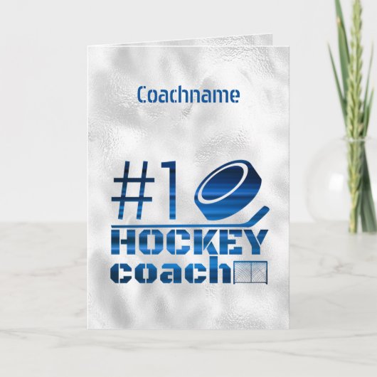 Blauwe lijnen - Nummer 1 hockeycoach bedankt uw ka Feestdagen Kaart (Voorkant)
