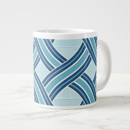 Blauwe Lijnen Patroon Grote Koffiekop