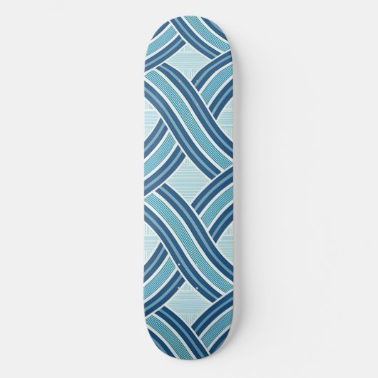 Blauwe lijnen patroon persoonlijk skateboard (Voorkant)