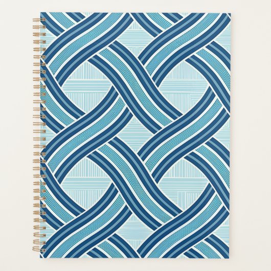 Blauwe lijnen patroon planner (Voorkant)