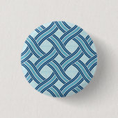 Blauwe lijnen patroon ronde button 3,2 cm (Voorkant)