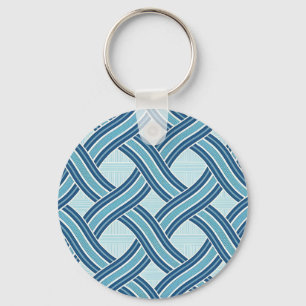 Blauwe lijnen patroon sleutelhanger