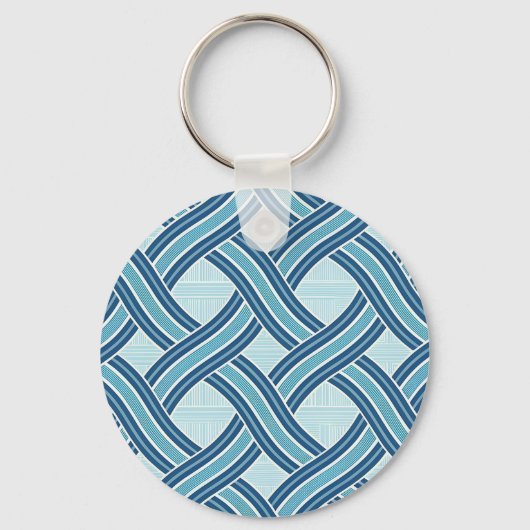 Blauwe lijnen patroon sleutelhanger (Voorkant)