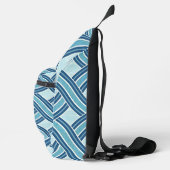 Blauwe lijnen patroon sling bag (Rechts)