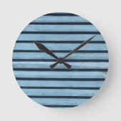 "Blauwe lijnen" Ronde (Middelgrote) wandklok (Voorkant)