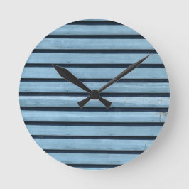 "Blauwe lijnen" Ronde (Middelgrote) wandklok
