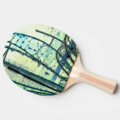 Blauwe lijnen tafeltennisbatje (Zijkant)