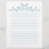 Blauwe lijnkunsttekening rozen. (Voorkant)