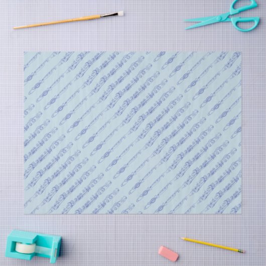 Blauwe lijntekening tissuepapier (Craft)