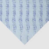 Blauwe lijntekening tissuepapier (Detail)