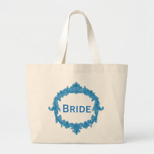 Blauwe Lijst Grote Tote Bag