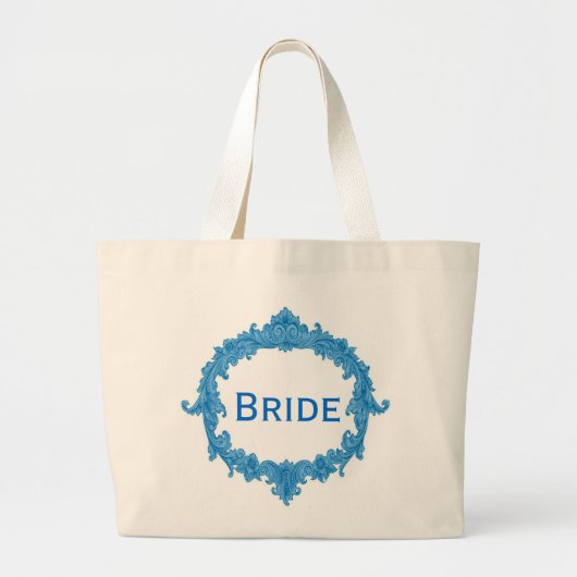 Blauwe Lijst Grote Tote Bag (Voorkant)