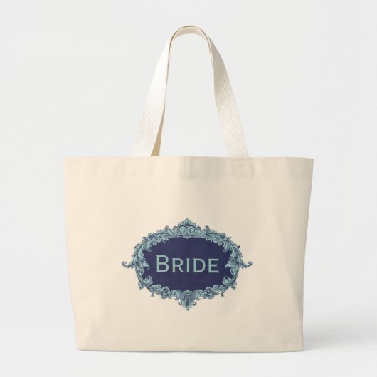 Blauwe Lijst Grote Tote Bag (Voorkant)