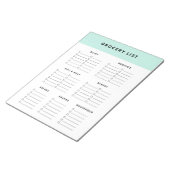 Blauwe lijst van kruidenproducten notitieblok (Schuin)