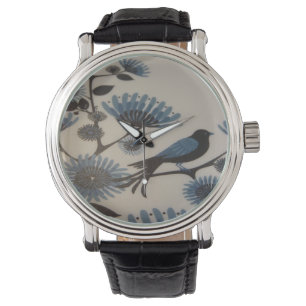 BLAUWE LIJSTER HORLOGE