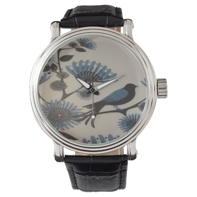 BLAUWE LIJSTER HORLOGE (Voorkant)