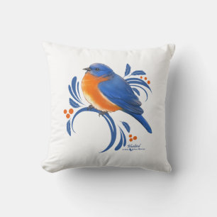 Blauwe Lijster Kussen