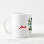 Blauwe lijster met Kerstmis Koffiemok (Links)