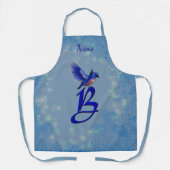 Blauwe Lijster Monogram Eerste Letter B Persoonlij Schort (Voorkant)