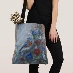 Blauwe Lijster - Schilderij uit de VS Tote Bag
