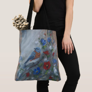 Blauwe Lijster - Schilderij uit de VS Tote Bag