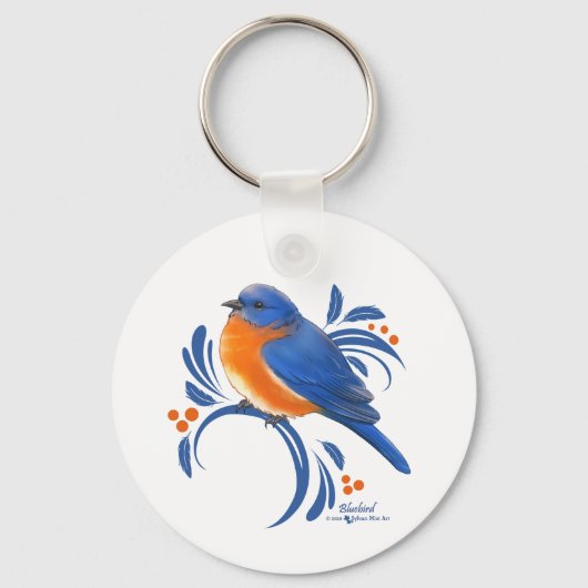 Blauwe Lijster Sleutelhanger (Voorkant)