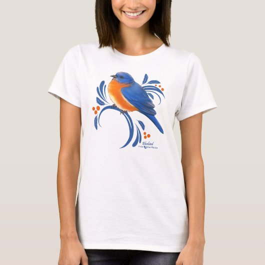 Blauwe Lijster T-shirt (Voorkant)