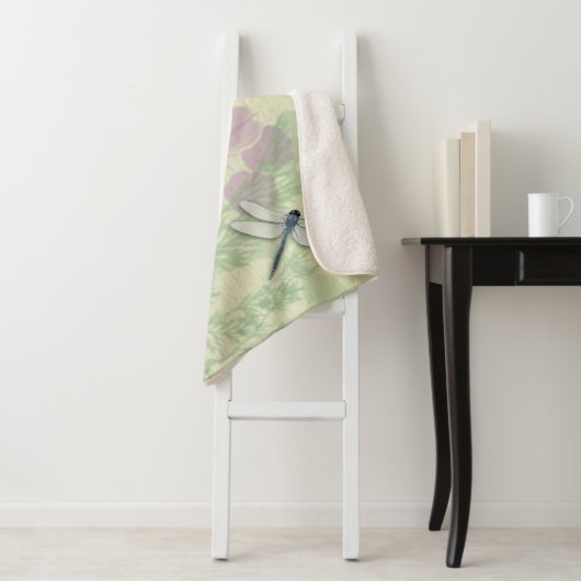 Blauwe likkerlichten sherpa deken (In situ)