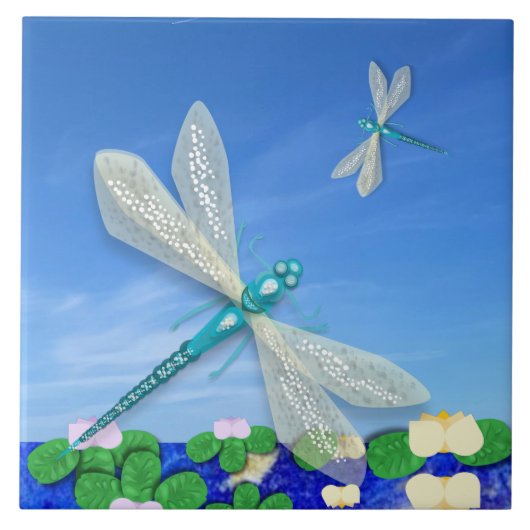 Blauwe likkerlichten tegeltje (Voorkant)