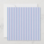 Blauwe Lila witte strepen wit blauwe bruiloft Kaart (Achterkant)