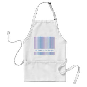 Blauwe Lila witte strepes witte godin Apron Standaard Schort