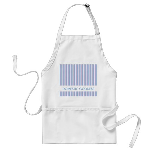 Blauwe Lila witte strepes witte godin Apron Standaard Schort (Voorkant)