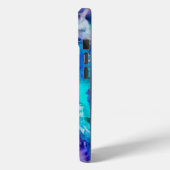 Blauwe Lilac Turquoise Abstract Waterverf Case-Mate iPhone Case (Achterkant / Links)