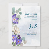 Blauwe lilies voor het trekken van een kaart (Achterkant)