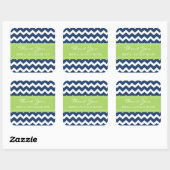 Blauwe Limoen Chevron Dank u bruiloft gunst Labels (Vel)